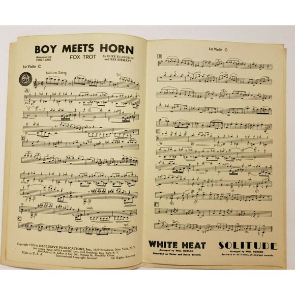 Sheet Music-Duke Ellington-Boy Meet Horn-Fox Trot-1939-Vintage-1st Violin - Picture 2 of 3